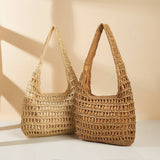 FASHIONABLE HOLLOW SOLID COLOR STRAW BAG_CWAB1981