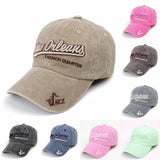 Washed Letter Embroidery Baseball Cap Sun Hat Cwah1132