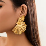 FASHIONABLE PUNK METAL STYLE GOLD EARRINGS_CWAJE1811