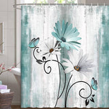 FLOWER WATERPROOF BATHROOM SHOWER CURTAIN_CWMM1798