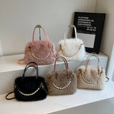 Winter Fashion Pearl Small Square Bag Plush Bag_Cwab3964