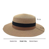 RETRO FLAT HAT SUNSHADE ELEGANT STRAW HAT_CWAH3398