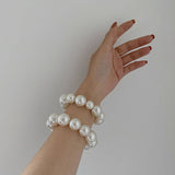 PEARL HAIR TIE BRACELET FOR WOMEN CHIC SWEET_CWAHA0128