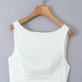 NEW WOMEN S BACKLESS BOAT NECK LONG VEST DRESS_CWDMD5811