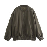 Urban Casual Loose Solid-Color Pilot Jacket Coat