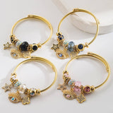 STYLISH ALLOY EVIL EYE BRACELET WITH RHINESTONES_CWMM8570