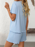 Solid Color Pajamas Short-Sleeved Homewear Set