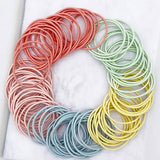 100PCS MULTI COLORED ELASTICS HAIR TIES SCRUNCHIES_CWAHA0136
