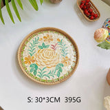 RATTAN FRUIT PLATE TEA ROOM SHELLBASKET ROUND PLATE_CWMM4495
