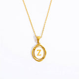 NEW CREATIVE 26 LETTERS PENDANT OVAL NECKLACE_CWMM3771