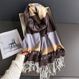 Winter Plaid Colorblock Tassel Scarf Wrap Unisex_Cwasc03273