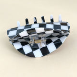 3.23"Checkered Hair Claw Clip_Cwaha0313