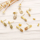 SET WITH COLORED ZIRCON PAPER CLIP EARRINGS_CWAJE1045