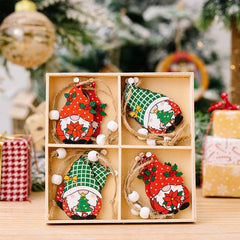 Cwmm10288_Christmas Wooden Faceless Gnome Ornaments Set