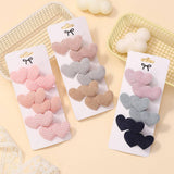 CUTE HEART HAIR CLIP SET FOR GIRLS WARM COLORS_CWAHA6726