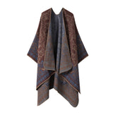 CAPE DARK DOUBLE SIDED WARM OUTER WEAR THICK SHAWL_CWASC2118