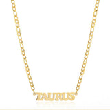 SIMPLE TWELVE ZODIAC STAINLESS STEEL GOLD NECKLACE_CWMM2726