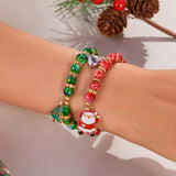HANDMADE FLOWER BEADS MAGNETIC BEADED BRACELET_CWAJE2396