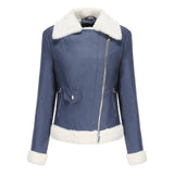 Warm Long Sleeve Lapel And Fleece Coat