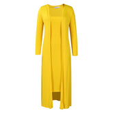 SOLID COLOR SUSPENDER SKIRT LONG TWO PIECE SET_CWDMD3672