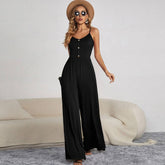 Solid Color Casual Pullover Sleeveless Jumpsuit