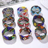 ETHNIC RICE BEAD WOVEN COLORFUL WIDE BRACELET_CWMM3528