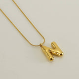 BALLOON STYLE 18K GOLD LETTER PENDANT NECKLACE_CWAJE0691
