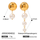 FASHIONABLE AND VERSATILE ROUND PEARL EARRINGS_CWAJE1890