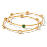CLASSIC 18K GOLD PEARL BANGLE STAINLESS STEEL_CWAJE4695
