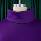 TEMPERAMENT HIGH COLLAR SLIM WAIST A LINE DRESS_CWDSD6086