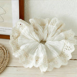 Lace Hollow Hair Scrunchie Elegant Ponytail Tie_Cwaha07561