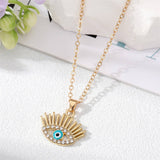 FASHIONABLE EVIL EYE DIAMOND NECKLACE_CWAJE2444
