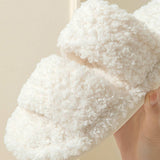 HOME CURLY INDOOR OPEN FUR SLIPPERS_CWSHS0825