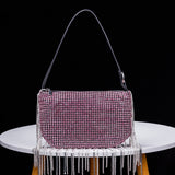 Soft Turn Tassel Rhinestone Evening Top Handbag_Cwab3606