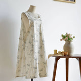 Waistband Cotton Linen Aprons With Pockets_Cwmm3289