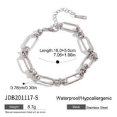 18K GOLD SILVER TWO TONE CROSS CHAIN BRACELET_CWAJE4737