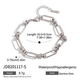 18K GOLD SILVER TWO TONE CROSS CHAIN BRACELET_CWAJE4737