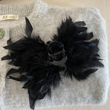 FRENCH OSTRICH FEATHER HAIR CLAW FLUFFY LARGE CLIP_CWAHA4017