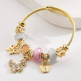 BUTTERFLY BEAD CHARM ADJUSTABLE BRACELET_CWMM8492
