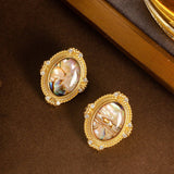 COLORFUL ABALONE EARRINGS WITH DIAMONDS AND ZIRCON_CWMM4353