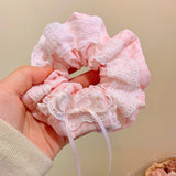 LACE BOW SQUARE SCARF HAIRBAND HAIR ACCESSORY_CWAHA3705