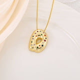 CREATIVE GLOSSY COLORFUL LETTER PENDANT NECKLACE_CWMM5877