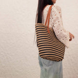 CASUAL SIMPLE LARGE CAPACITY SHOULDER STRAW BAG_CWAB4705