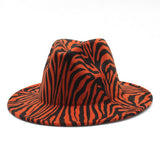 JAZZ HAT WOOLEN HAT COW PATTERN FLAT BRIM HAT_CWAH2540