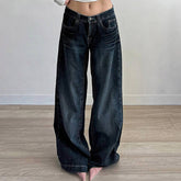 Vintage Wash Wash Straight Leg Wide-Leg Jeans