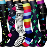 PATTERNED SPORTS LONG COMPRESSION SOCKS SET_CWMS1880