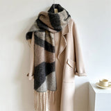 COLORBLOCK WINTER SCARF THICK WARM UNISEX WRAP_CWASC0969