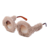 ROUND FRAME PLUSH FULL COVERAGE SUNGLASSES_CWASG0644