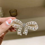 BOW PEARL HAIRPIN DUCKBILL CLIP BANGS CLIP_CWAHA4788