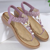 BOHEMIAN RHINESTONE WOVEN PINCH TOE SANDALS_CWSHS0533